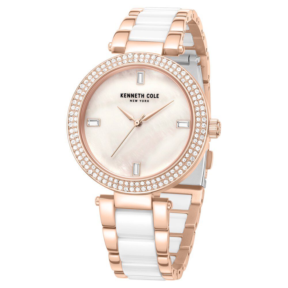 Kenneth Cole White Dial White Ceramic & Stainless Steel Strap Women's Watch KCWLG0062901LD - view 2