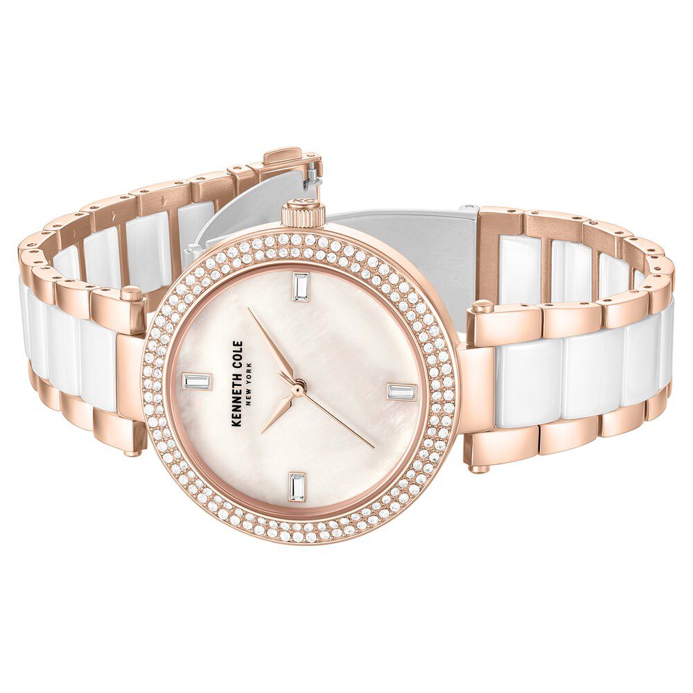 Kenneth Cole White Dial White Ceramic & Stainless Steel Strap Women's Watch KCWLG0062901LD - view 3