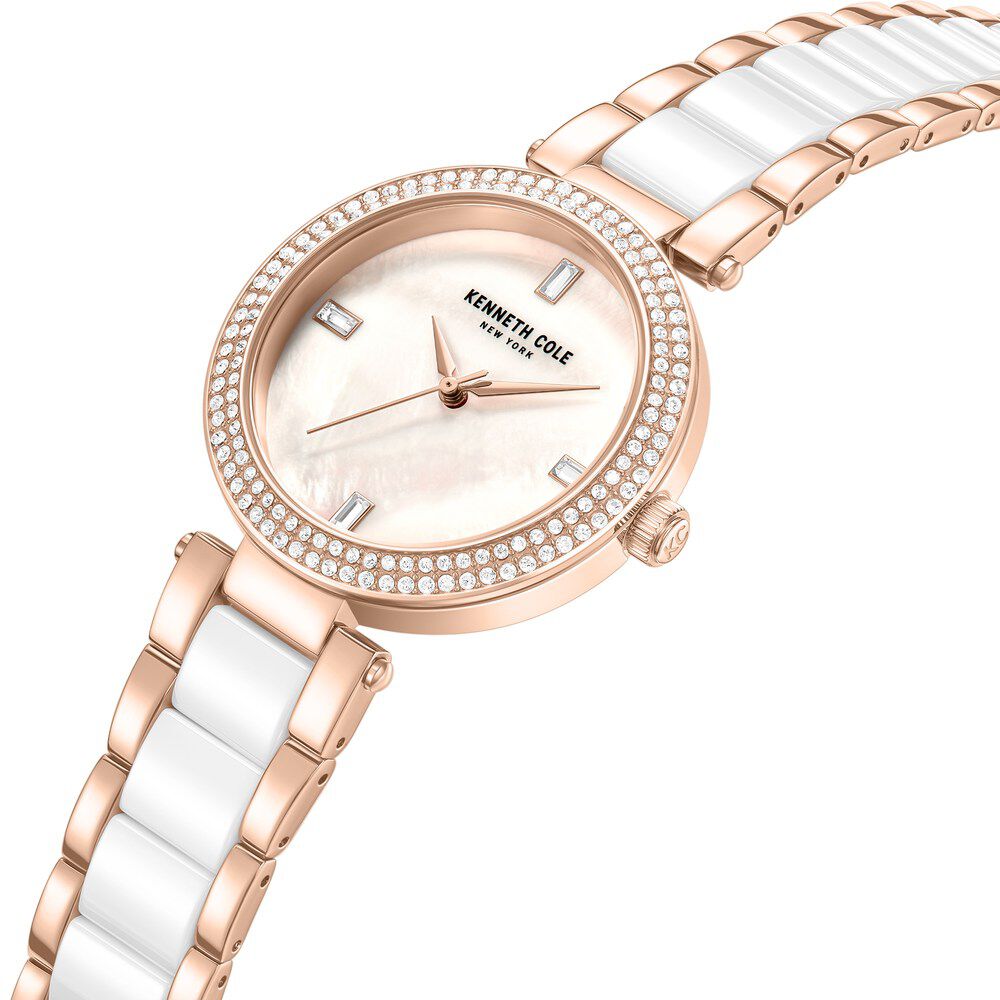 Kenneth Cole White Dial White Ceramic & Stainless Steel Strap Women's Watch KCWLG0062901LD - view 4