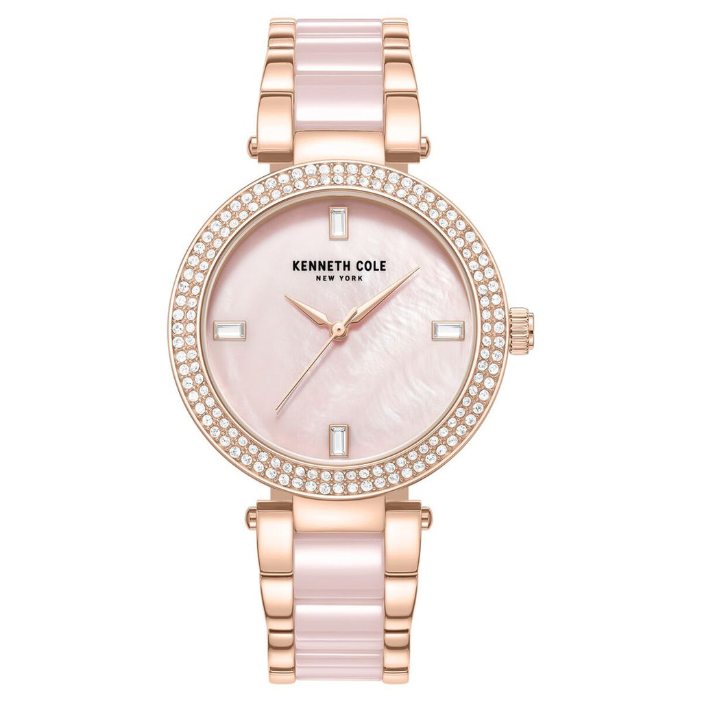 Kenneth Cole Pink Dial Pink Ceramic & Stainless Steel Strap Women's Watch KCWLG0062902LD - view 1
