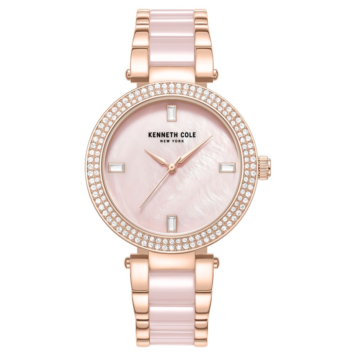 Kenneth Cole Pink Dial Pink Ceramic & Stainless Steel Strap Women's Watch KCWLG0062902LD - view 1