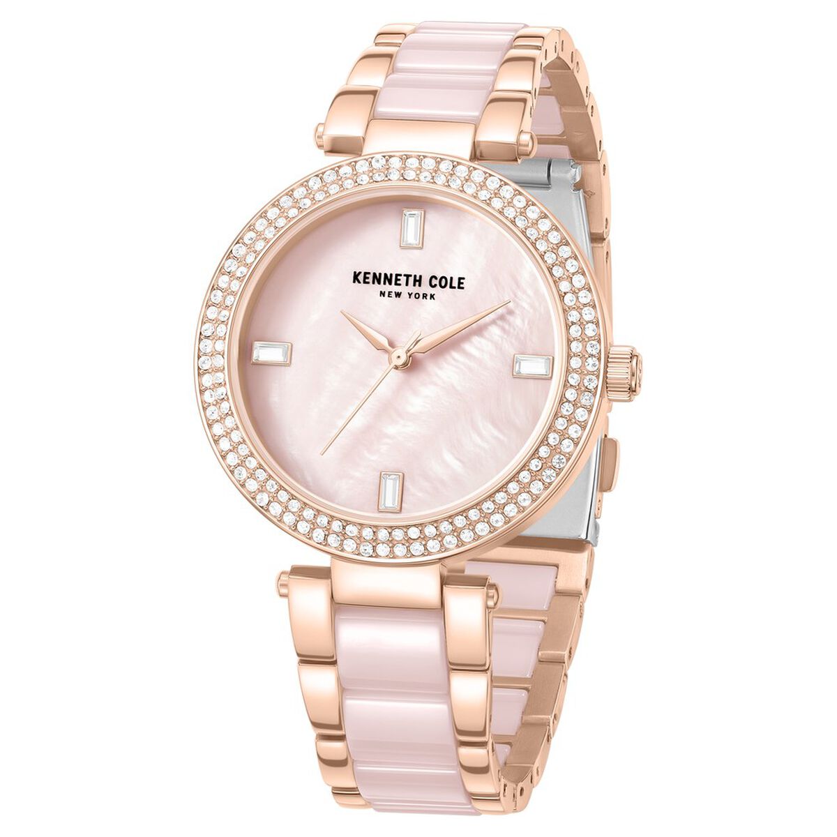 Kenneth Cole Pink Dial Pink Ceramic & Stainless Steel Strap Women's Watch KCWLG0062902LD - view 2