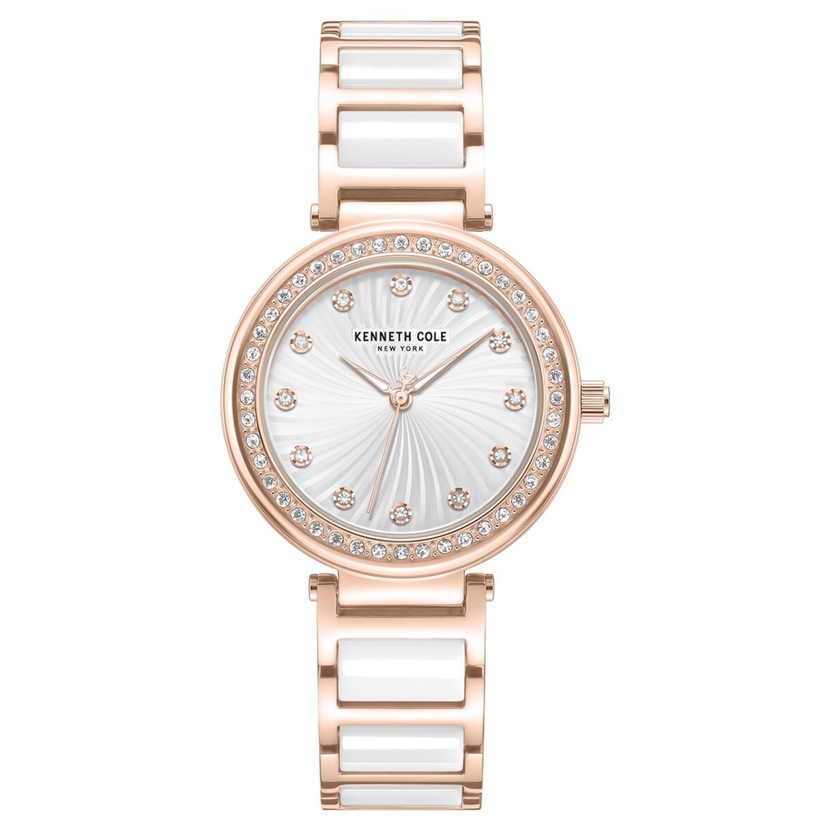 Kenneth Cole Silver Dial Rose Gold Ceramic Strap Women's Watch KCWLG0066102LD - view 1