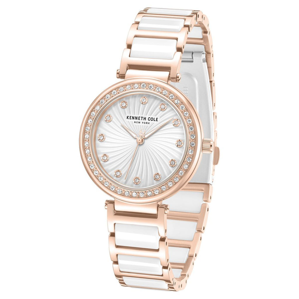 Kenneth Cole Silver Dial Rose Gold Ceramic Strap Women's Watch KCWLG0066102LD - view 2
