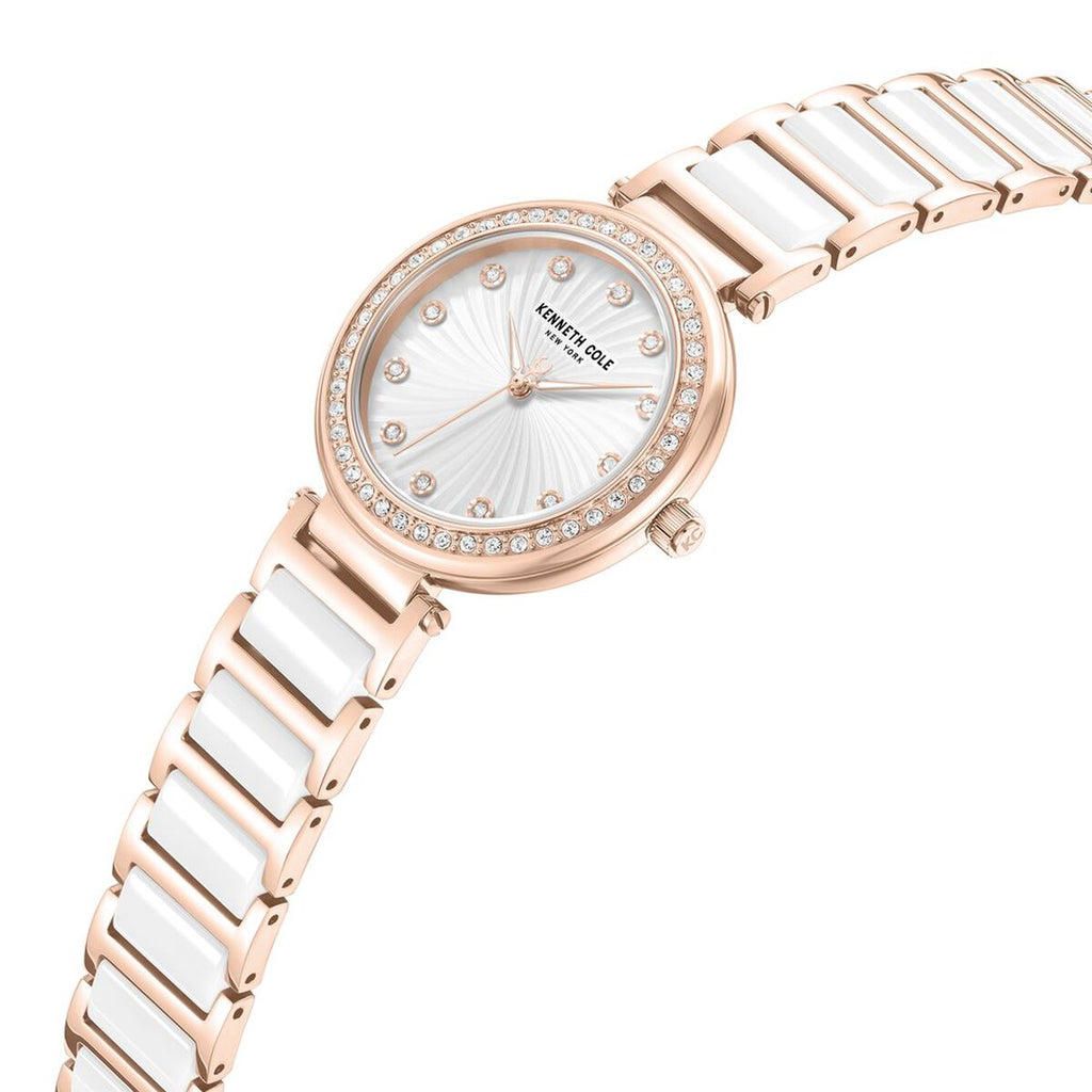 Kenneth Cole Silver Dial Rose Gold Ceramic Strap Women's Watch KCWLG0066102LD - view 4