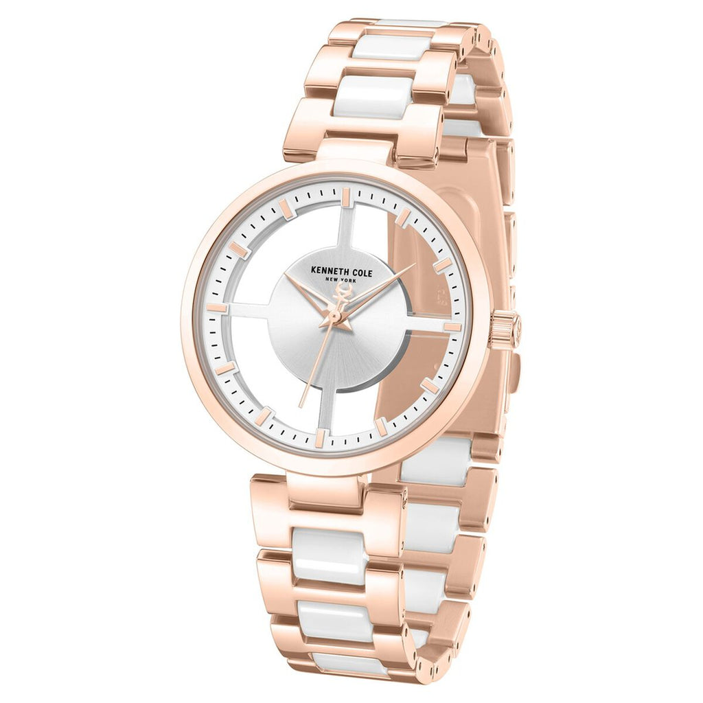 Kenneth Cole Silver Dial Rose Gold Ceramic Strap Women's Watch KCWLG0066701LD - view 2