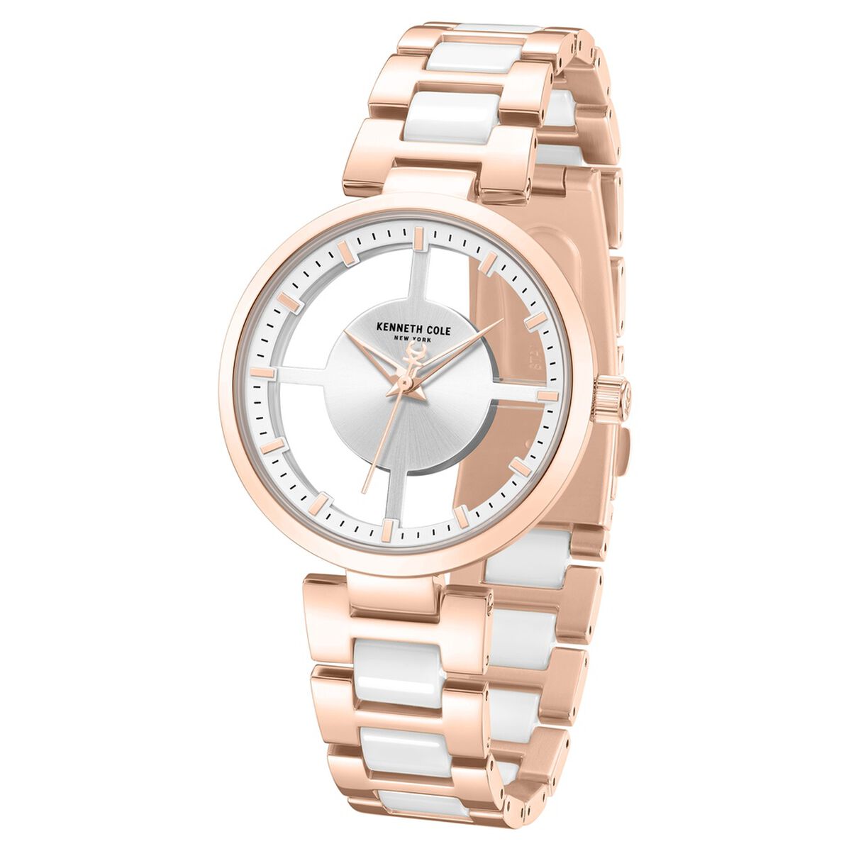 Kenneth Cole Silver Dial Rose Gold Ceramic Strap Women's Watch KCWLG0066701LD - view 2