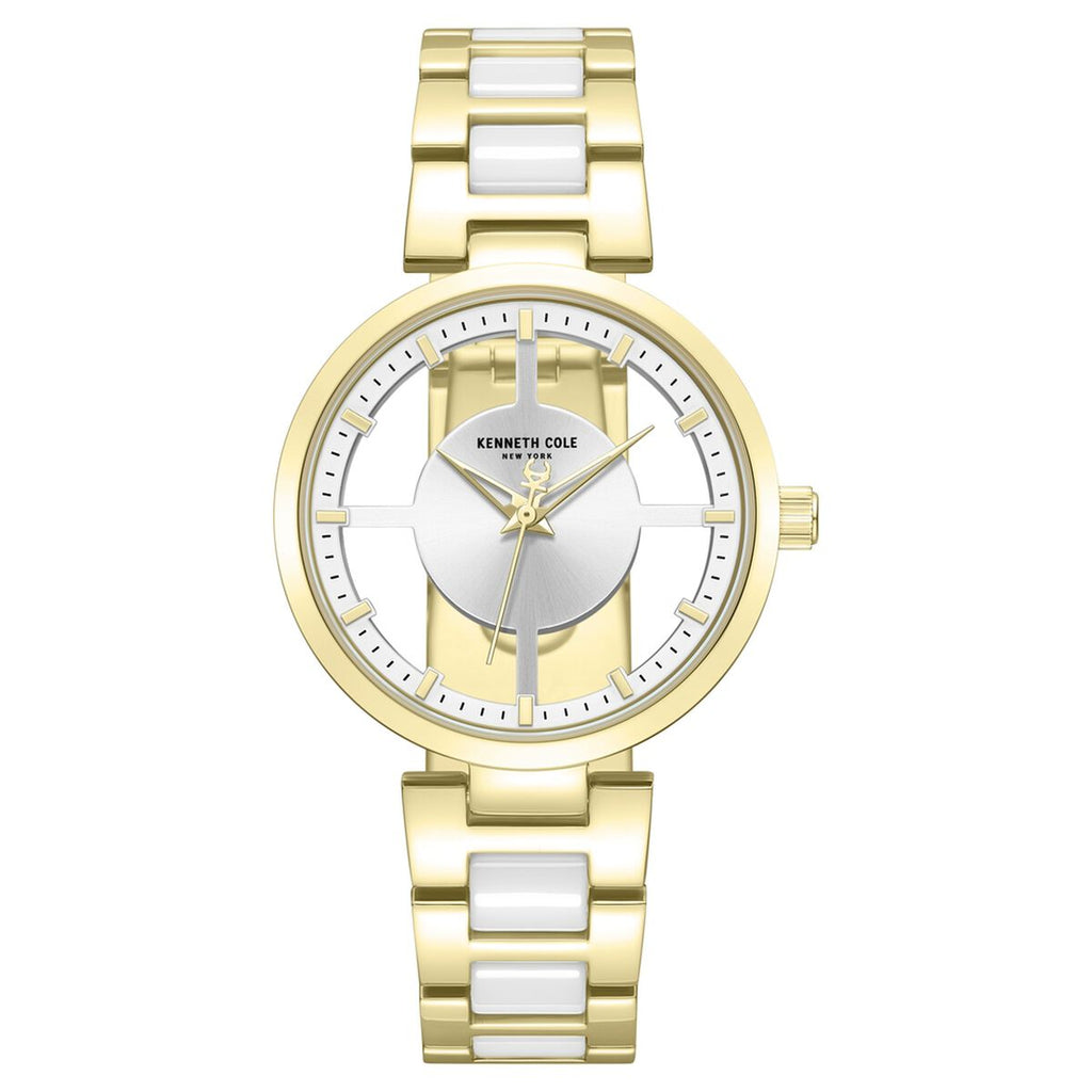 Kenneth Cole Silver Dial Golden Ceramic Strap Women's Watch KCWLG0066702LD - view 1