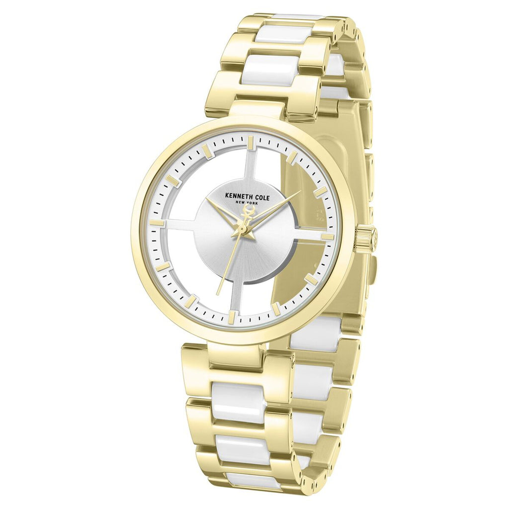 Kenneth Cole Silver Dial Golden Ceramic Strap Women's Watch KCWLG0066702LD - view 2