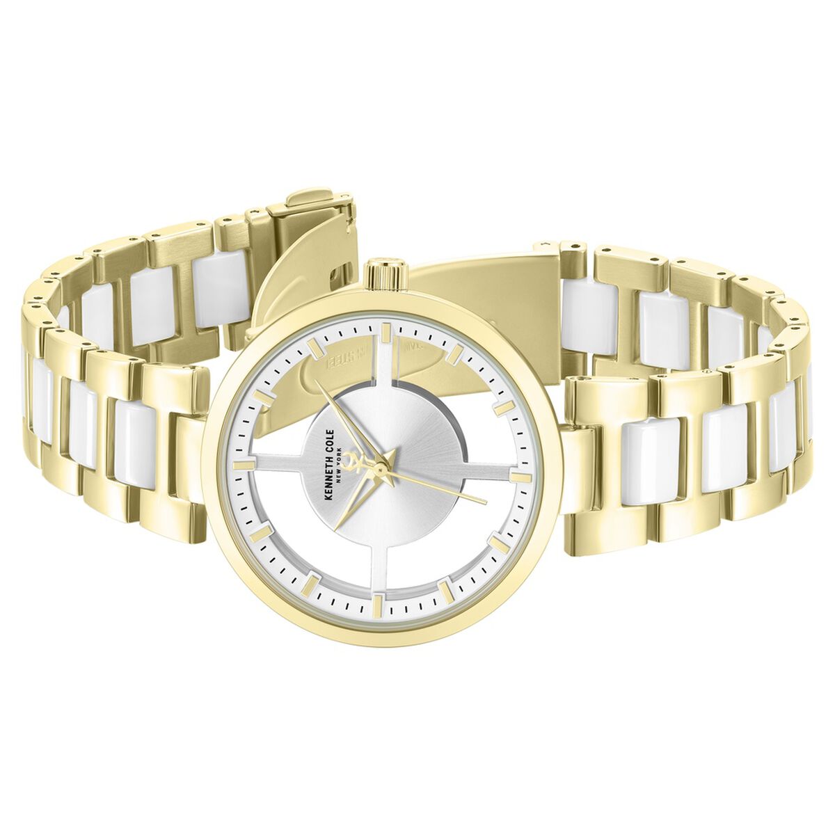 Kenneth Cole Silver Dial Golden Ceramic Strap Women's Watch KCWLG0066702LD - view 3