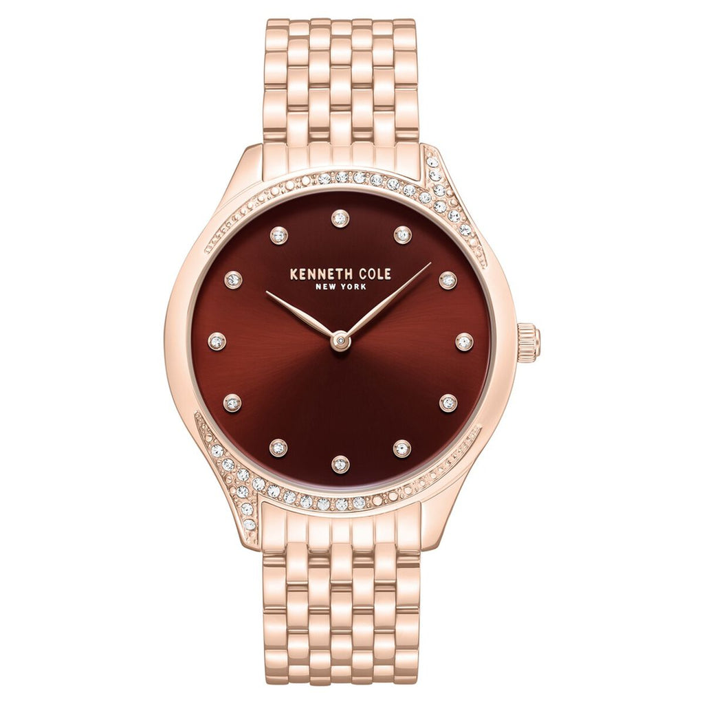 Kenneth Cole Maroon Dial Rose Gold Stainless Steel Strap Women's Watch KCWLG0068203LD - view 1