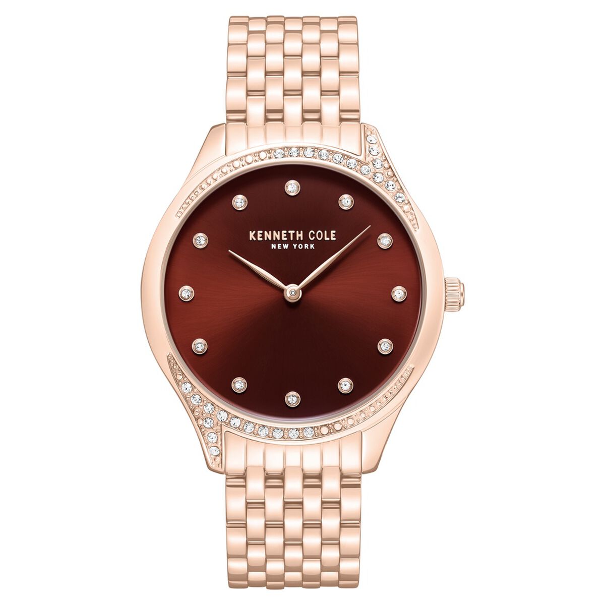 Kenneth Cole Maroon Dial Rose Gold Stainless Steel Strap Women's Watch KCWLG0068203LD - view 1