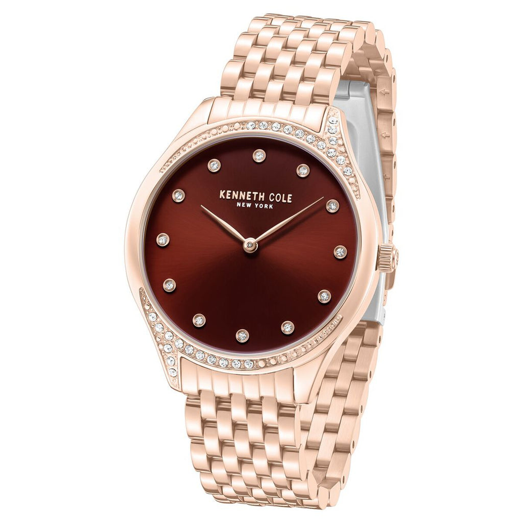 Kenneth Cole Maroon Dial Rose Gold Stainless Steel Strap Women's Watch KCWLG0068203LD - view 2