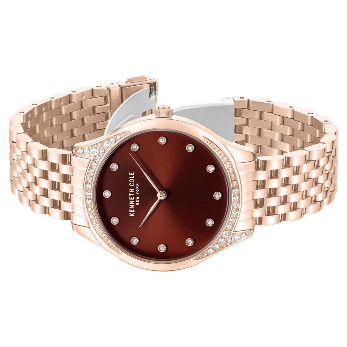 Kenneth Cole Maroon Dial Rose Gold Stainless Steel Strap Women's Watch KCWLG0068203LD - view 3