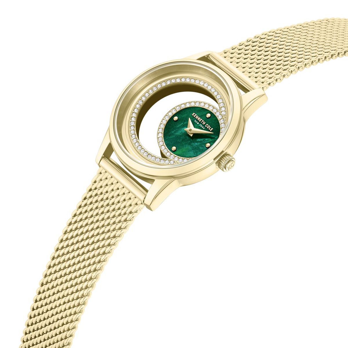 Kenneth Cole Green Mother of Pearl Dial Golden Stainless Steel Strap Women's Watch KCWLG0101301LDW - view 4