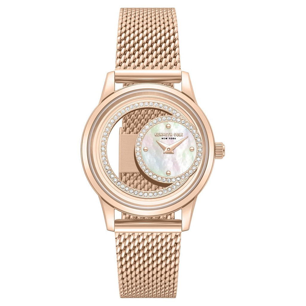 Kenneth Cole Mother of Pearl Dial Rose Gold Stainless Steel Strap Kids' Watch KCWLG0101302LDW - view 1