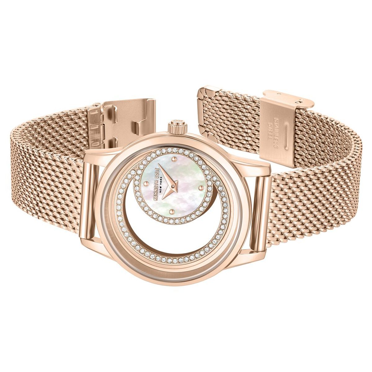 Kenneth Cole Mother of Pearl Dial Rose Gold Stainless Steel Strap Kids' Watch KCWLG0101302LDW - view 3
