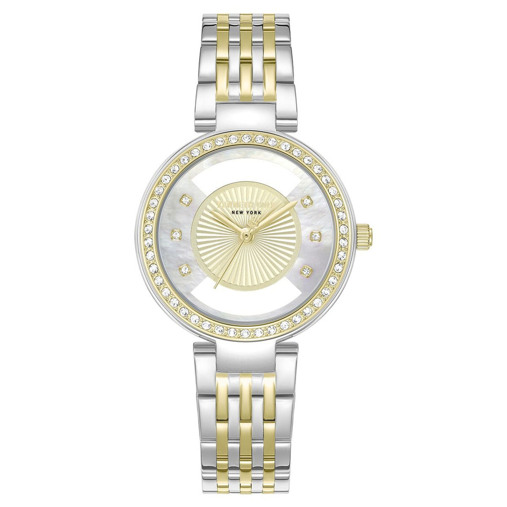 Kenneth Cole Golden Dial Two Tone Stainless Steel Strap Women's Watch KCWLG0102202LDW - view 1
