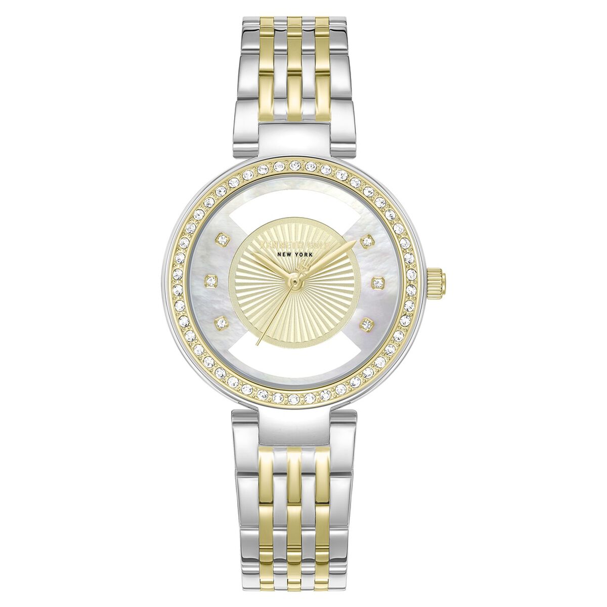 Kenneth Cole Golden Dial Two Tone Stainless Steel Strap Women's Watch KCWLG0102202LDW - view 1