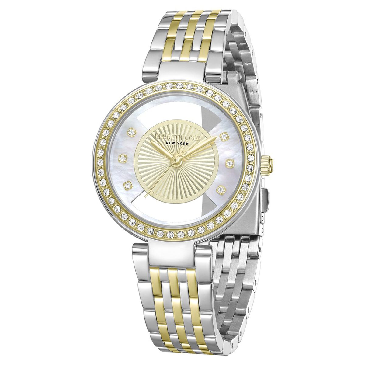 Kenneth Cole Golden Dial Two Tone Stainless Steel Strap Women's Watch KCWLG0102202LDW - view 2
