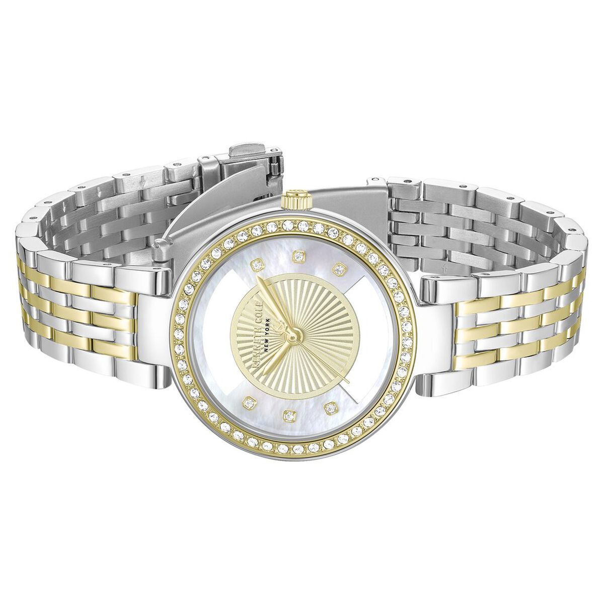 Kenneth Cole Golden Dial Two Tone Stainless Steel Strap Women's Watch KCWLG0102202LDW - view 3