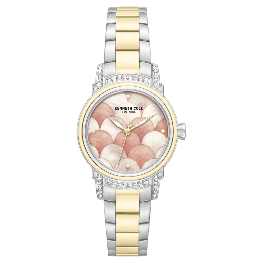 Kenneth Cole Pink Mother of Pearl Dial Two Tone Stainless Steel Strap Women's Watch KCWLG0102301LDW - view 1