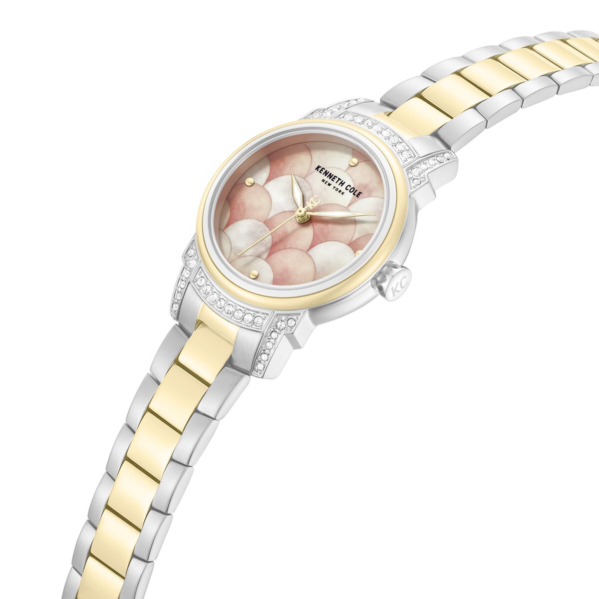 Kenneth Cole Pink Mother of Pearl Dial Two Tone Stainless Steel Strap Women's Watch KCWLG0102301LDW - view 4