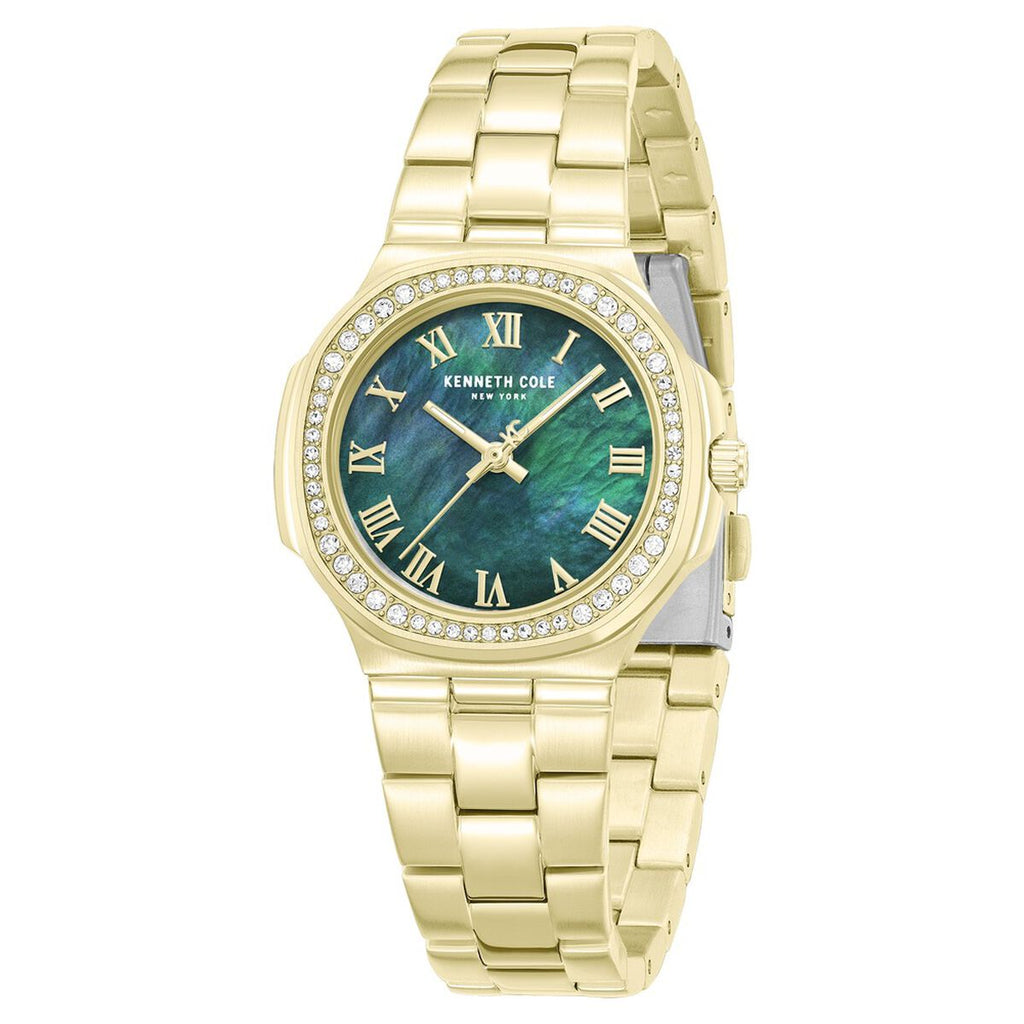 Kenneth Cole Green Mother of Pearl Dial Golden Stainless Steel Strap Kids' Watch KCWLG0102401LDW - view 2