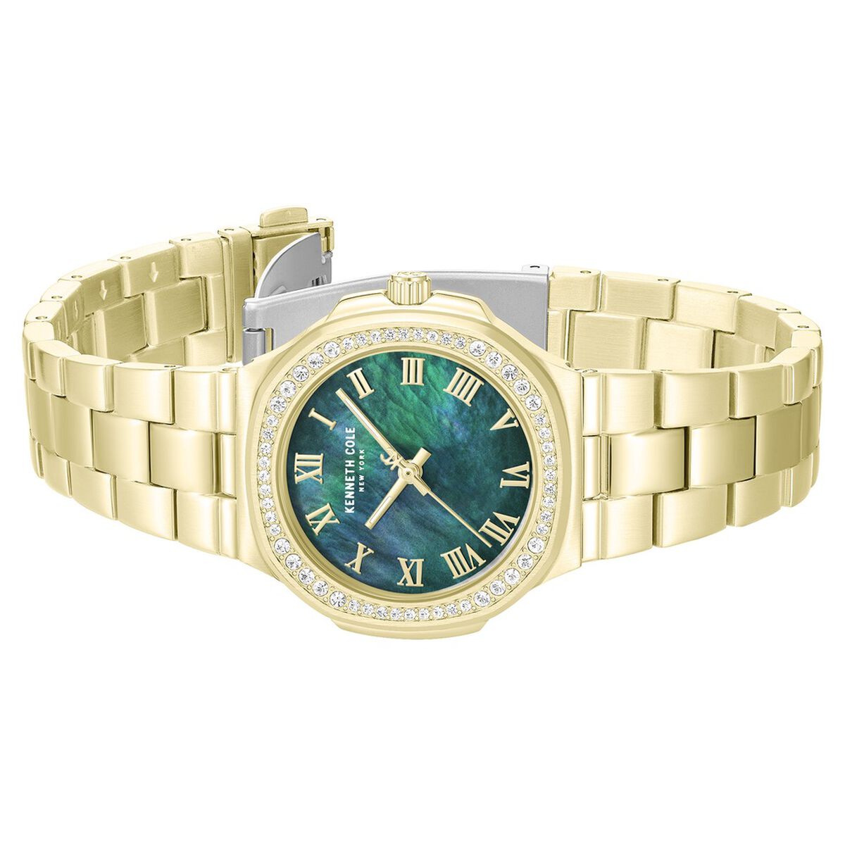 Kenneth Cole Green Mother of Pearl Dial Golden Stainless Steel Strap Kids' Watch KCWLG0102401LDW - view 3