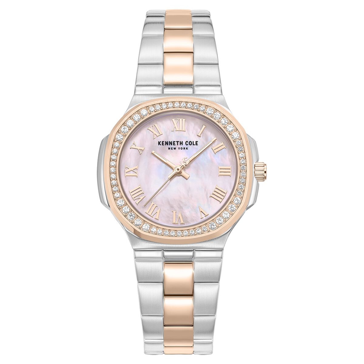Kenneth Cole Pink Mother of Pearl Dial Two Tone Stainless Steel Strap Kids' Watch KCWLG0102403LDW - view 1