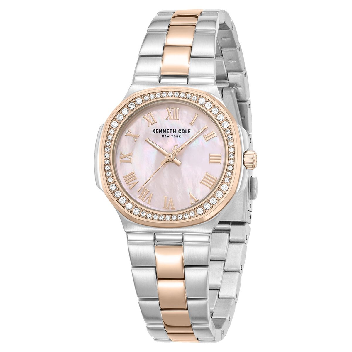 Kenneth Cole Pink Mother of Pearl Dial Two Tone Stainless Steel Strap Kids' Watch KCWLG0102403LDW - view 2