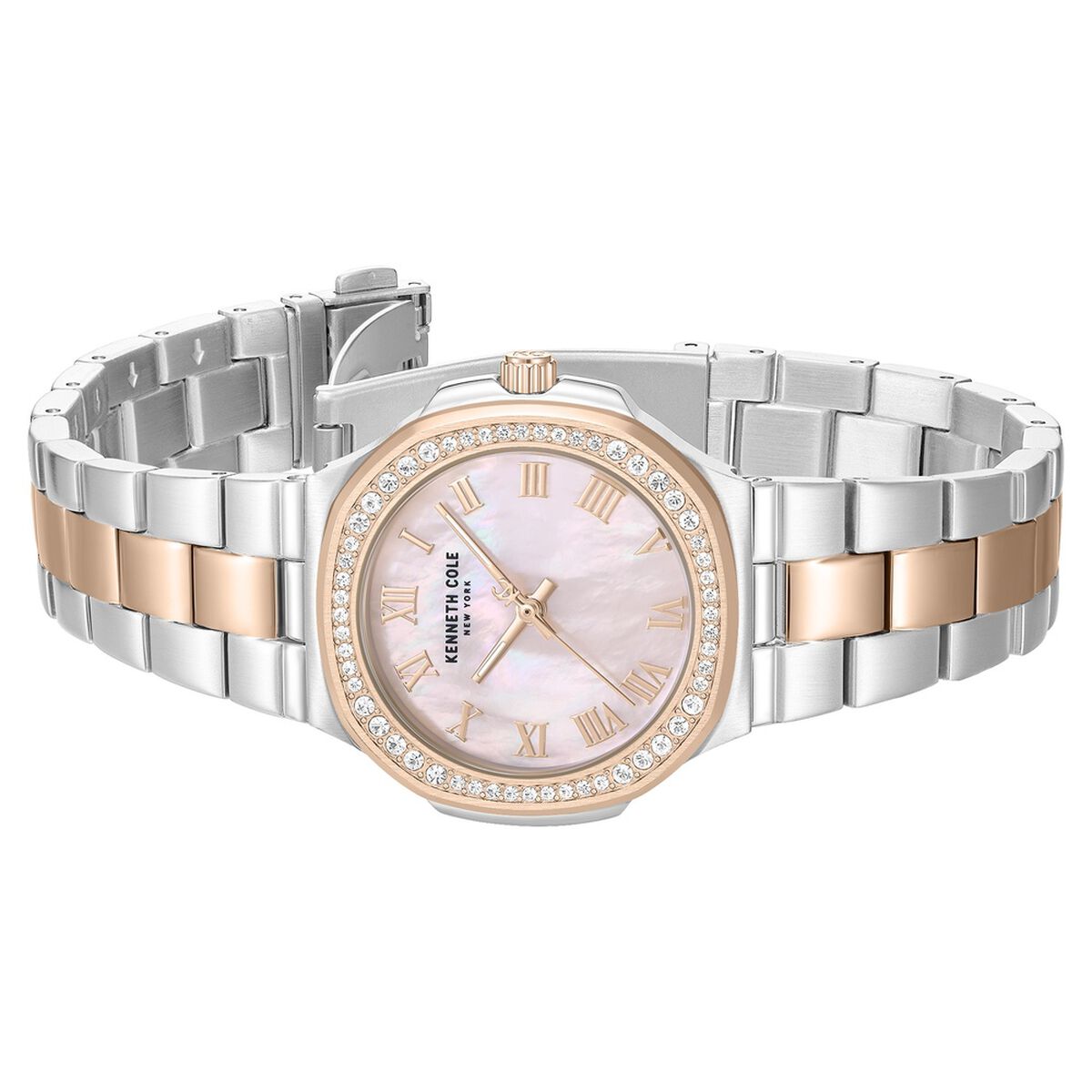Kenneth Cole Pink Mother of Pearl Dial Two Tone Stainless Steel Strap Kids' Watch KCWLG0102403LDW - view 3