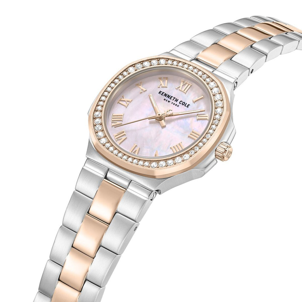 Kenneth Cole Pink Mother of Pearl Dial Two Tone Stainless Steel Strap Kids' Watch KCWLG0102403LDW - view 4