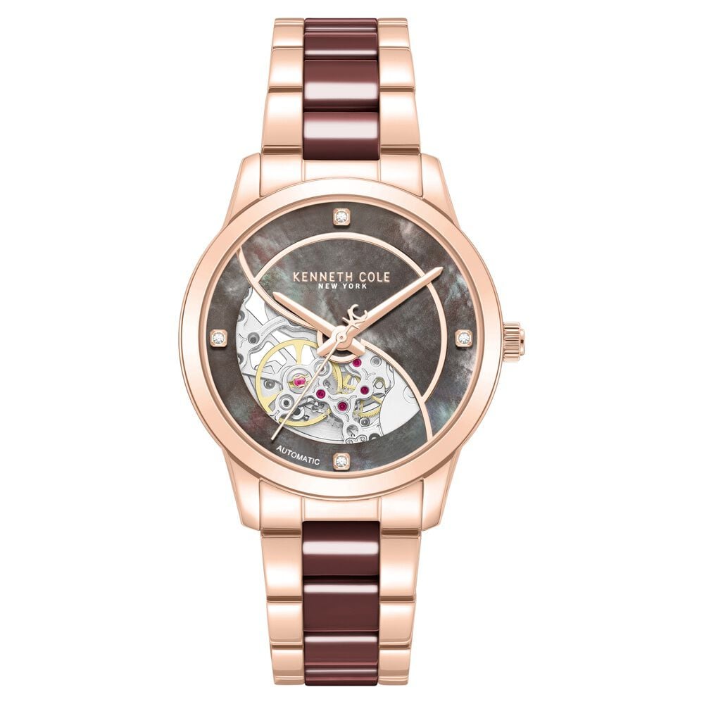 Kenneth Cole Brown MOP Dial Rose Gold Ceramic Strap Women's Watch KCWLY0101102LDW - view 1