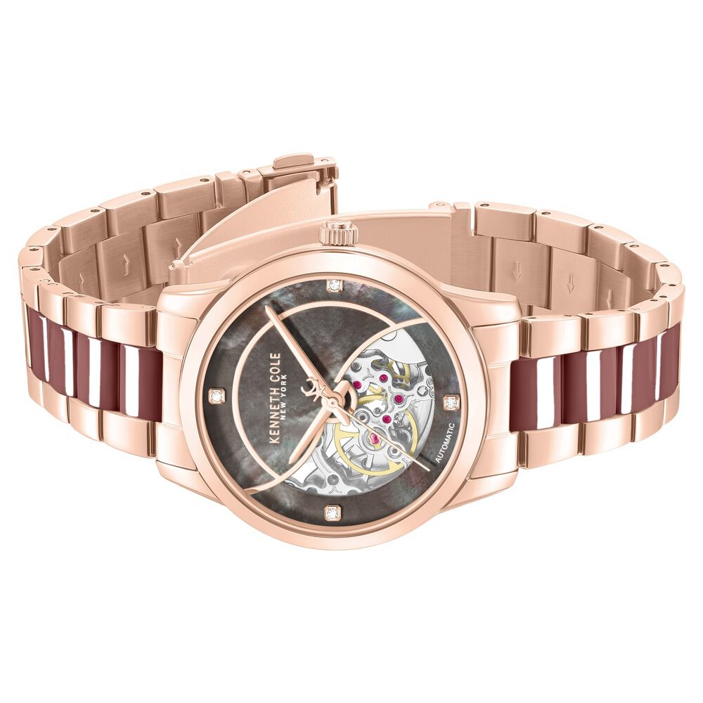 Kenneth Cole Brown MOP Dial Rose Gold Ceramic Strap Women's Watch KCWLY0101102LDW - view 3