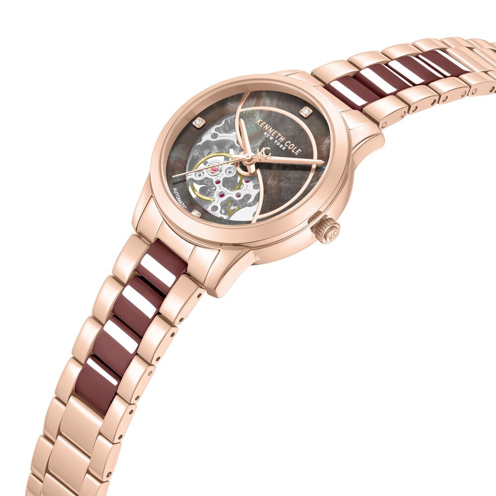 Kenneth Cole Brown MOP Dial Rose Gold Ceramic Strap Women's Watch KCWLY0101102LDW - view 4