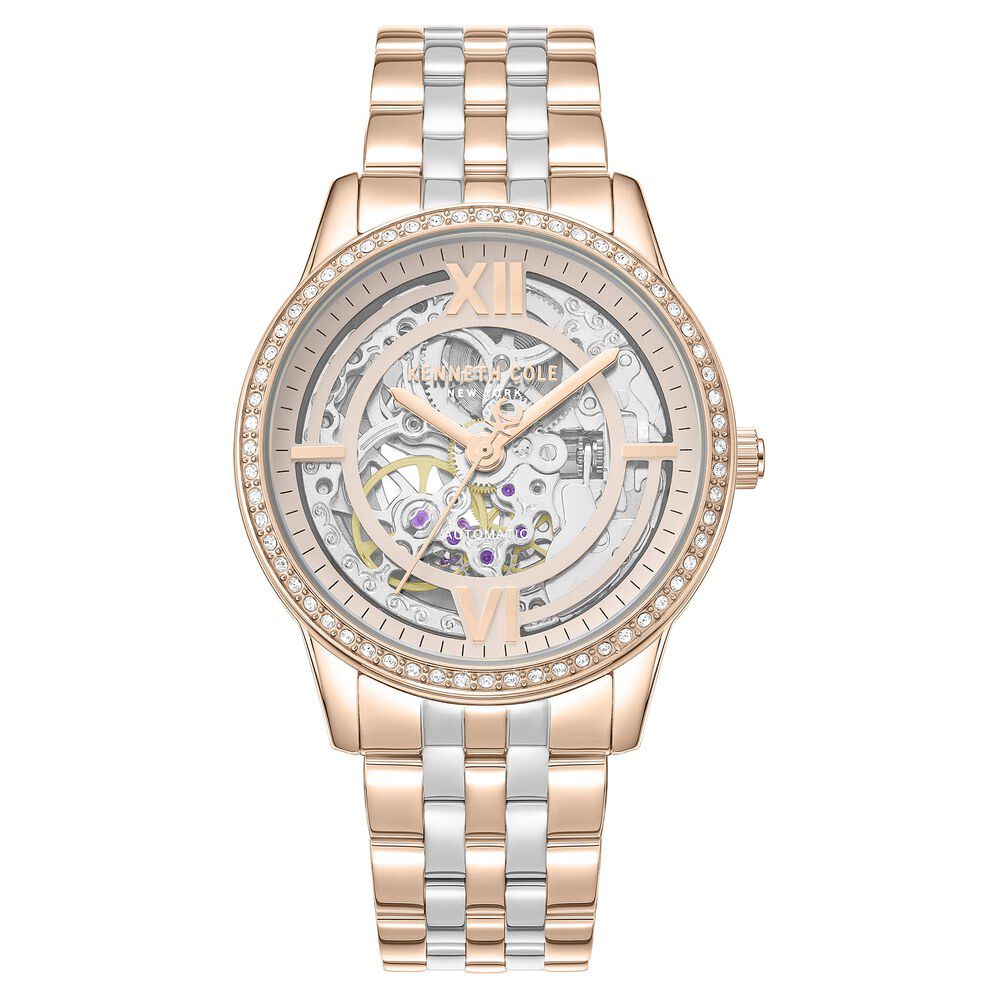 Kenneth Cole Rose Gold Dial Two Tone Stainless Steel Strap Women's Watch KCWLY0101203LDW - view 1