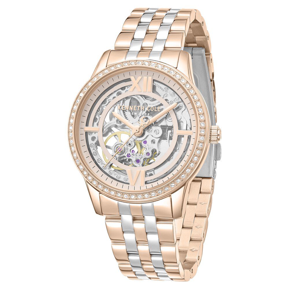 Kenneth Cole Rose Gold Dial Two Tone Stainless Steel Strap Women's Watch KCWLY0101203LDW - view 2