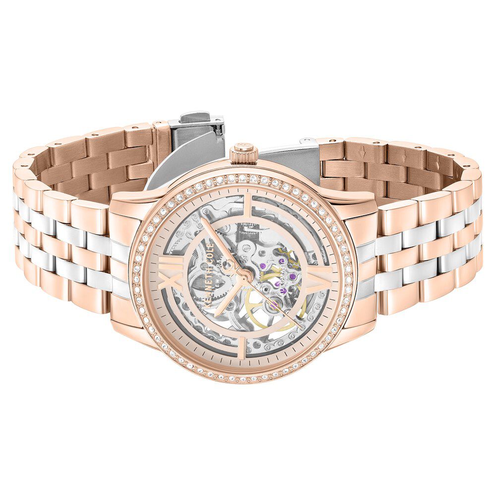 Kenneth Cole Rose Gold Dial Two Tone Stainless Steel Strap Women's Watch KCWLY0101203LDW - view 3