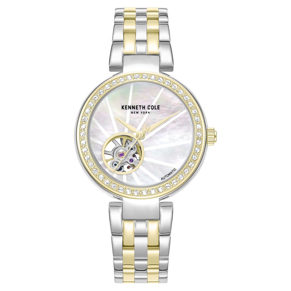 Kenneth Cole Mother Of Pearl Dial Two Tone Steel Strap Women's Watch KCWLY0101701LDW - view 1