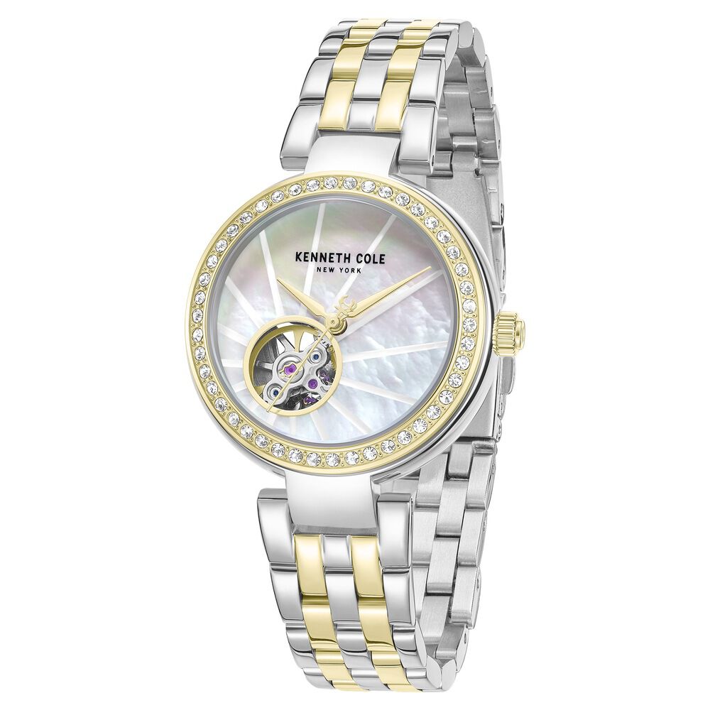 Kenneth Cole Mother Of Pearl Dial Two Tone Steel Strap Women's Watch KCWLY0101701LDW - view 2