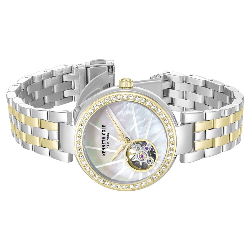 Kenneth Cole Mother Of Pearl Dial Two Tone Steel Strap Women's Watch KCWLY0101701LDW - view 3
