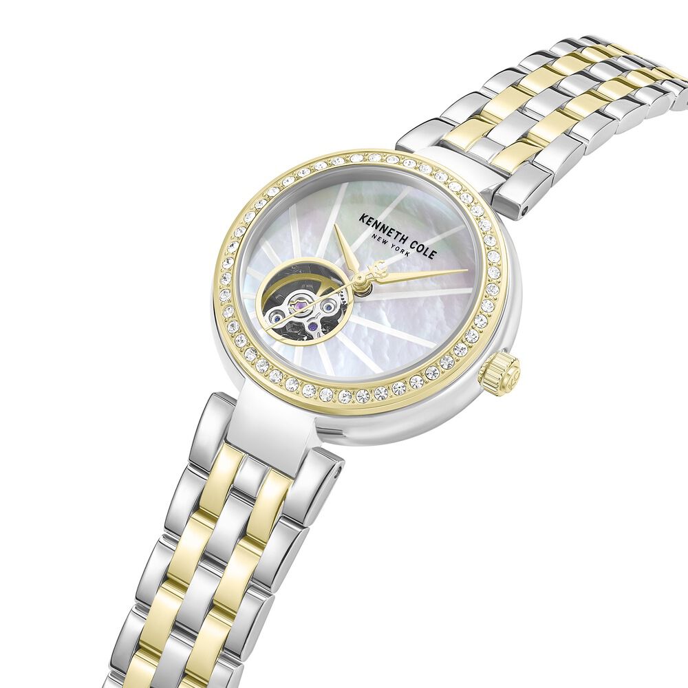 Kenneth Cole Mother Of Pearl Dial Two Tone Steel Strap Women's Watch KCWLY0101701LDW - view 4