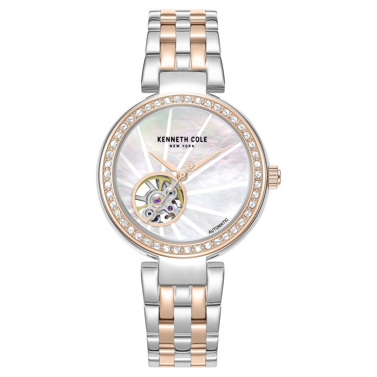 Kenneth Cole Mother of Pearl Dial Two Tone Stainless Steel Strap Women's Watch KCWLY0101702LDW - view 1