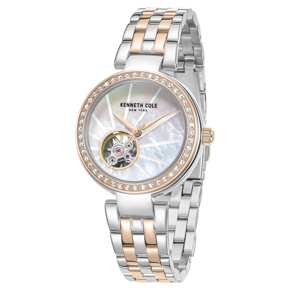Kenneth Cole Mother of Pearl Dial Two Tone Stainless Steel Strap Women's Watch KCWLY0101702LDW - view 2
