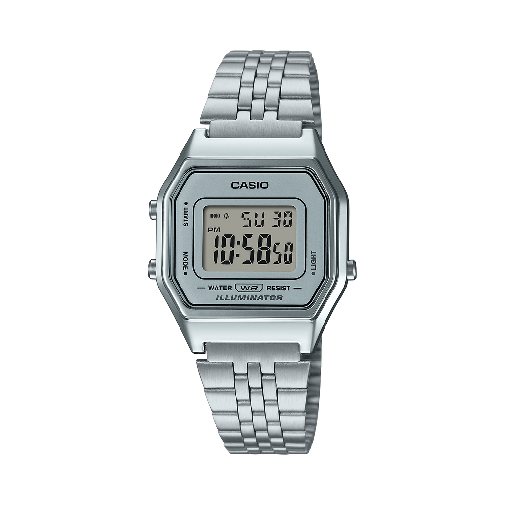 Casio Vintage Clear Digital Dial Silver Stainless Steel Strap Women's Watch LA680WA-7 - view 1