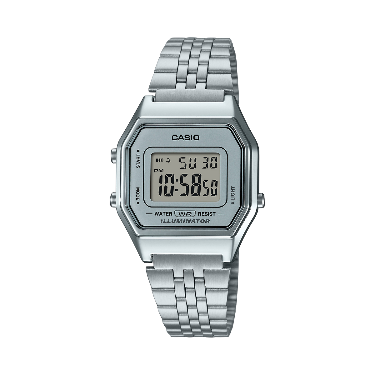 Casio Vintage Clear Digital Dial Silver Stainless Steel Strap Women's Watch LA680WA-7 - view 1