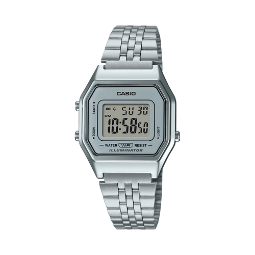 Casio Vintage Clear Digital Dial Silver Stainless Steel Strap Women's Watch LA680WA-7 - view 1