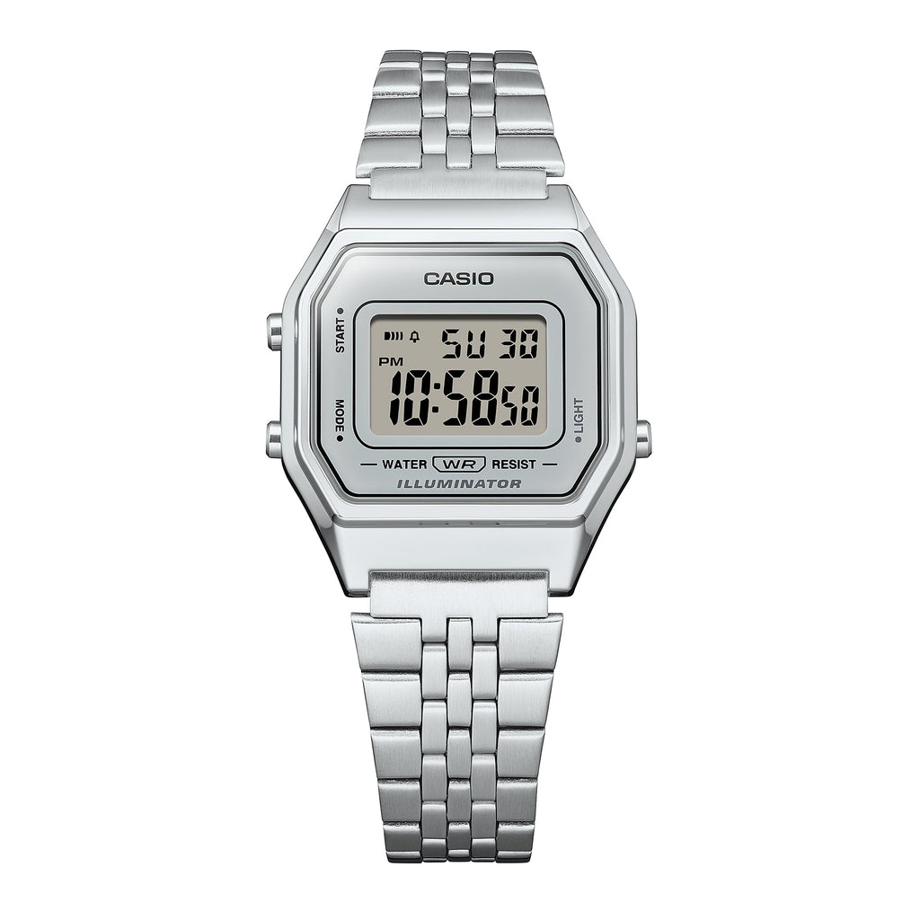 Casio Vintage Clear Digital Dial Silver Stainless Steel Strap Women's Watch LA680WA-7 - view 2