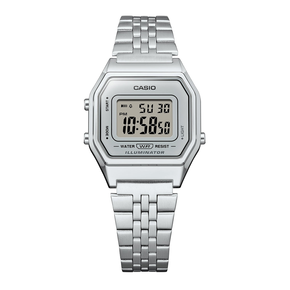 Casio Vintage Clear Digital Dial Silver Stainless Steel Strap Women's Watch LA680WA-7 - view 2